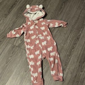 Plush polar bear hooded outfit